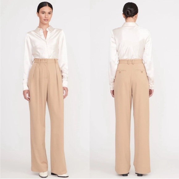New STAUD womens Beige Dress Pants size 8 - Picture 1 of 10